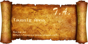 Taussig Anna névjegykártya